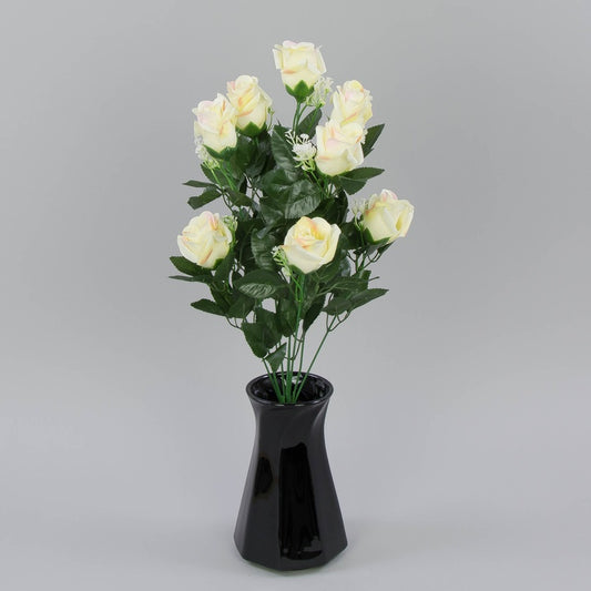 Ruusu silmukimppu x 9 Keltainen/Lutn. Pinkki kosketus - Tekokukat.fi