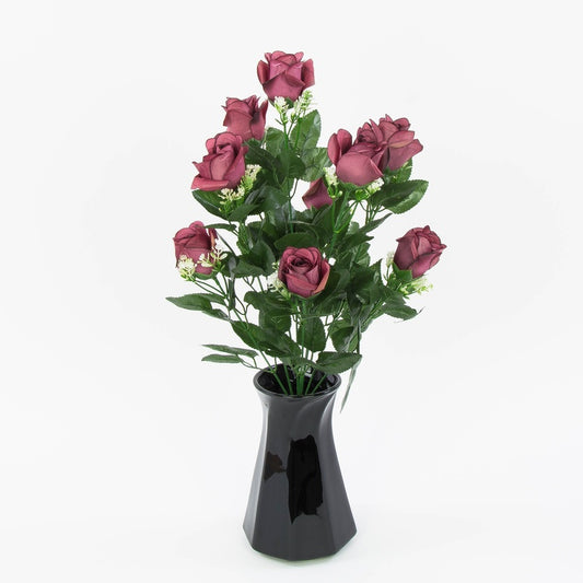 Ruusu silmukimppu x 9 Syksyinen Burgundia - Tekokukat.fi