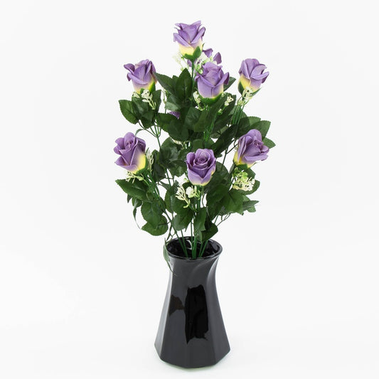 Ruusu silmukimppu x 9 Lt. Keltainen/Syksyn lila - Tekokukat.fi