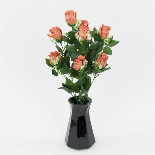 Ruusu silmukimppu x 9 Syksyn ruskea - Tekokukat.fi