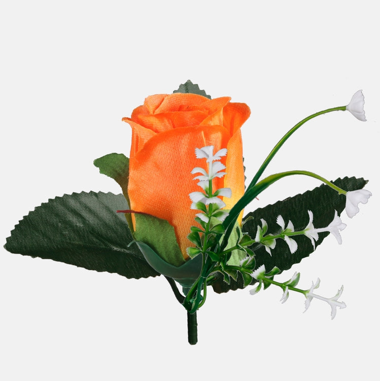 Ruusunuppu kipsin kanssa T.T. Orange - Tekokukat.fi