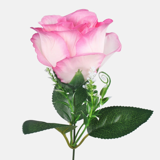 Ruusu Kermanvärinen/vaaleanpunainen reuna - Tekokukat.fi