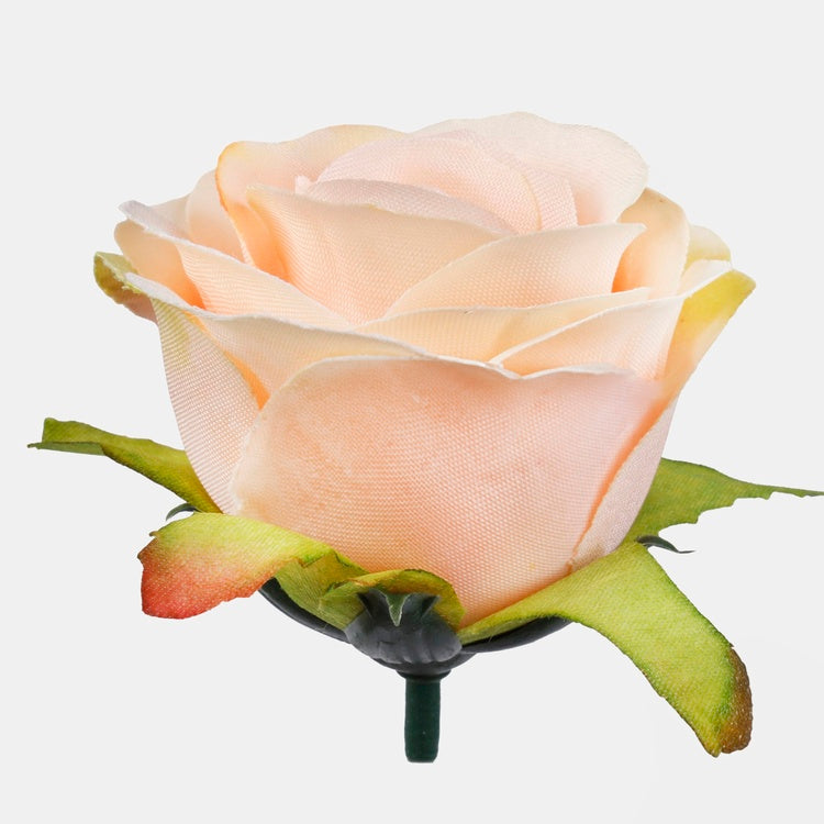 Ruusunnuppu Lt. Orange/Lt. Vihreä reuna - Tekokukat.fi