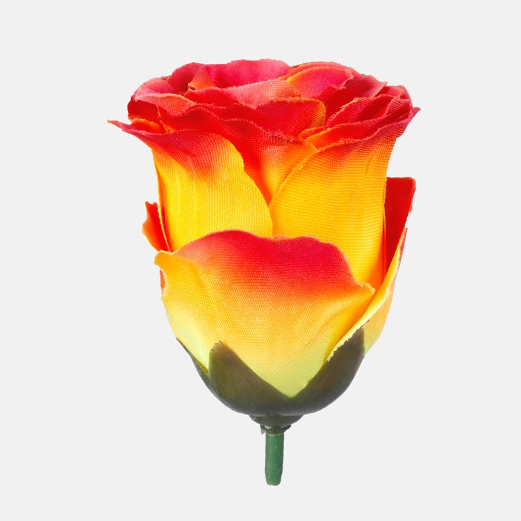 Ruusunnuppu Keltainen/oranssi/mauve - Tekokukat.fi