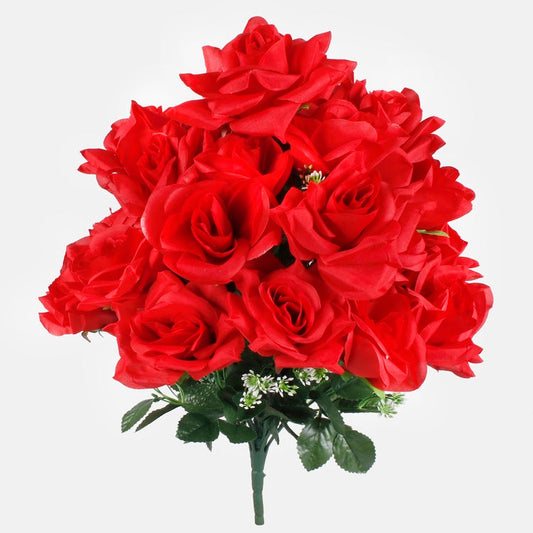 Ruusu x 24 tekokukkakimppu punainen - Tekokukat.fi