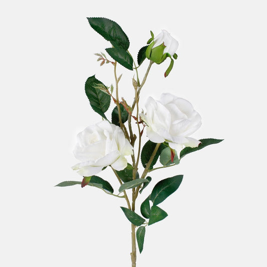 Ruusu x 3 tekokukka valkoinen/vihreä - Tekokukat.fi