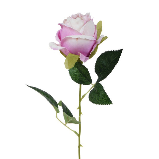 Ruusu tekokukka kerma/vaaleanvioletti - Tekokukat.fi