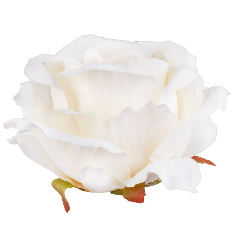 Ruusu Kermanvärinen/vihreä reuna - Tekokukat.fi