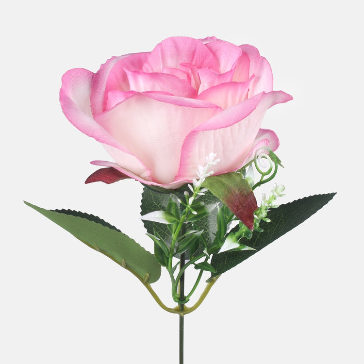 Ruusu Kermanvärinen/vaaleanpunainen reuna - Tekokukat.fi