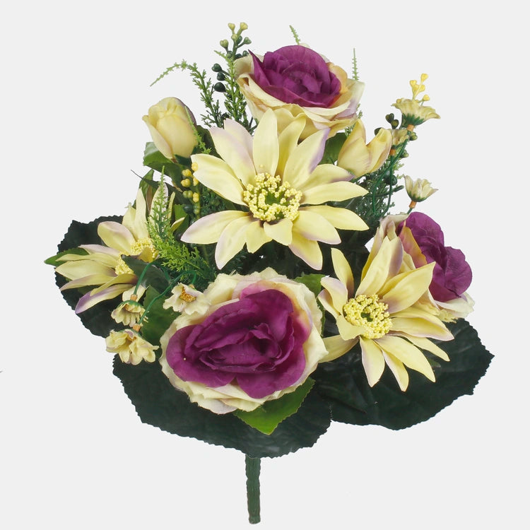 Sekavärinen Ruusu-Daalia Tekokukkakimppu