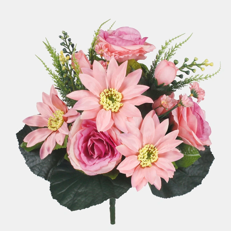 Sekavärinen Ruusu-Daalia Tekokukkakimppu