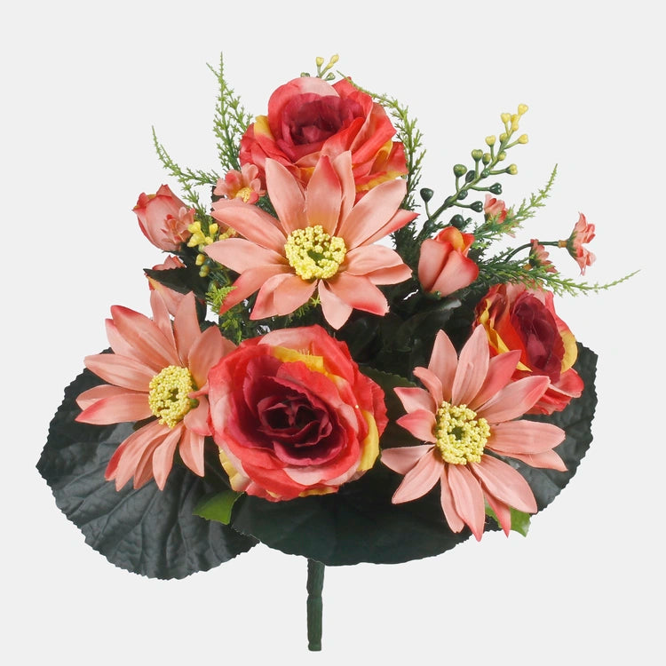 Sekavärinen Ruusu-Daalia Tekokukkakimppu