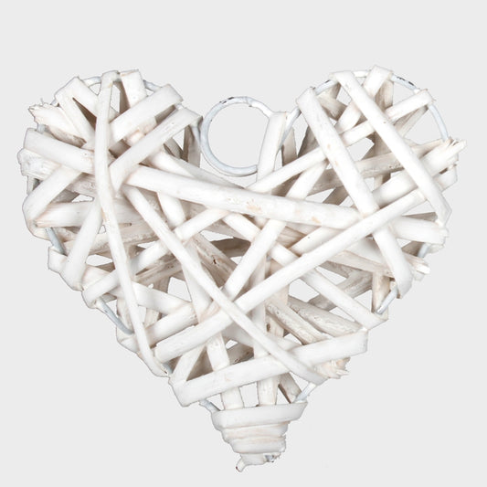 Paju sydän 10 cm Valkoinen - Tekokukat.fi