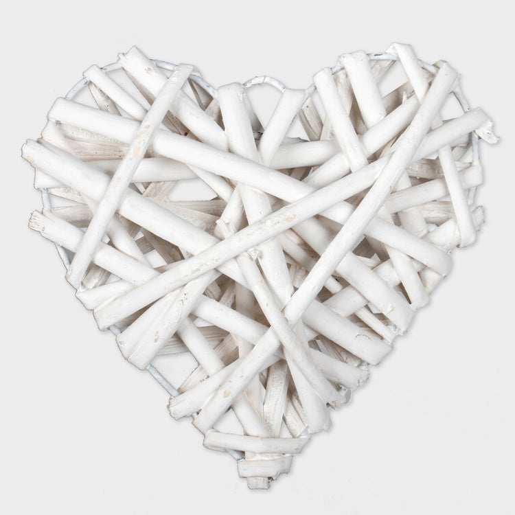 Paju sydän 12 cm Valkoinen - Tekokukat.fi