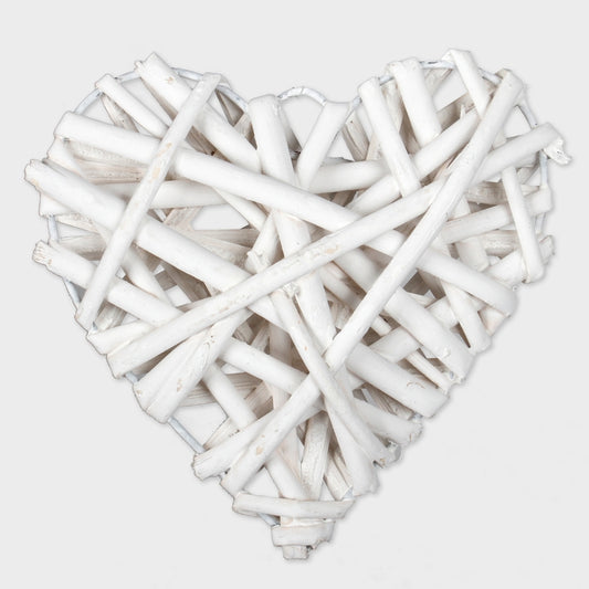 Paju sydän 12 cm Valkoinen - Tekokukat.fi
