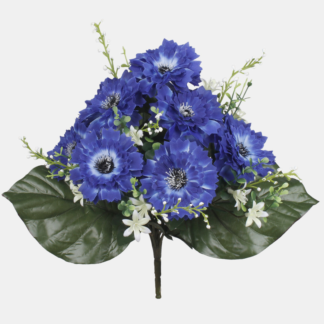 Sininen ruiskaunokki – tekokukkakimppu, 37 cm