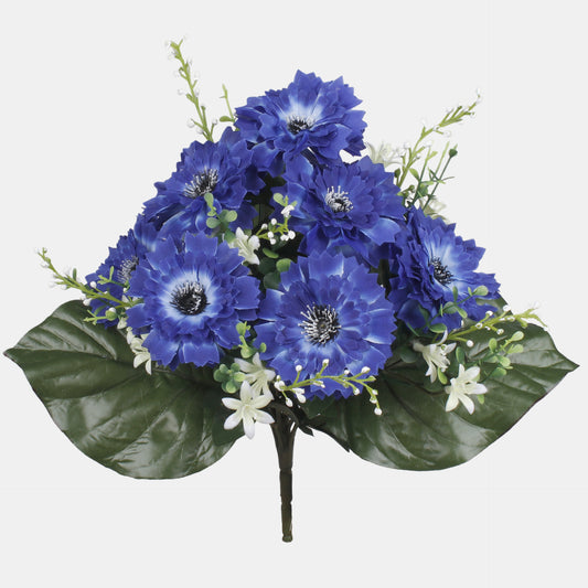 Sininen ruiskaunokki – tekokukkakimppu, 37 cm