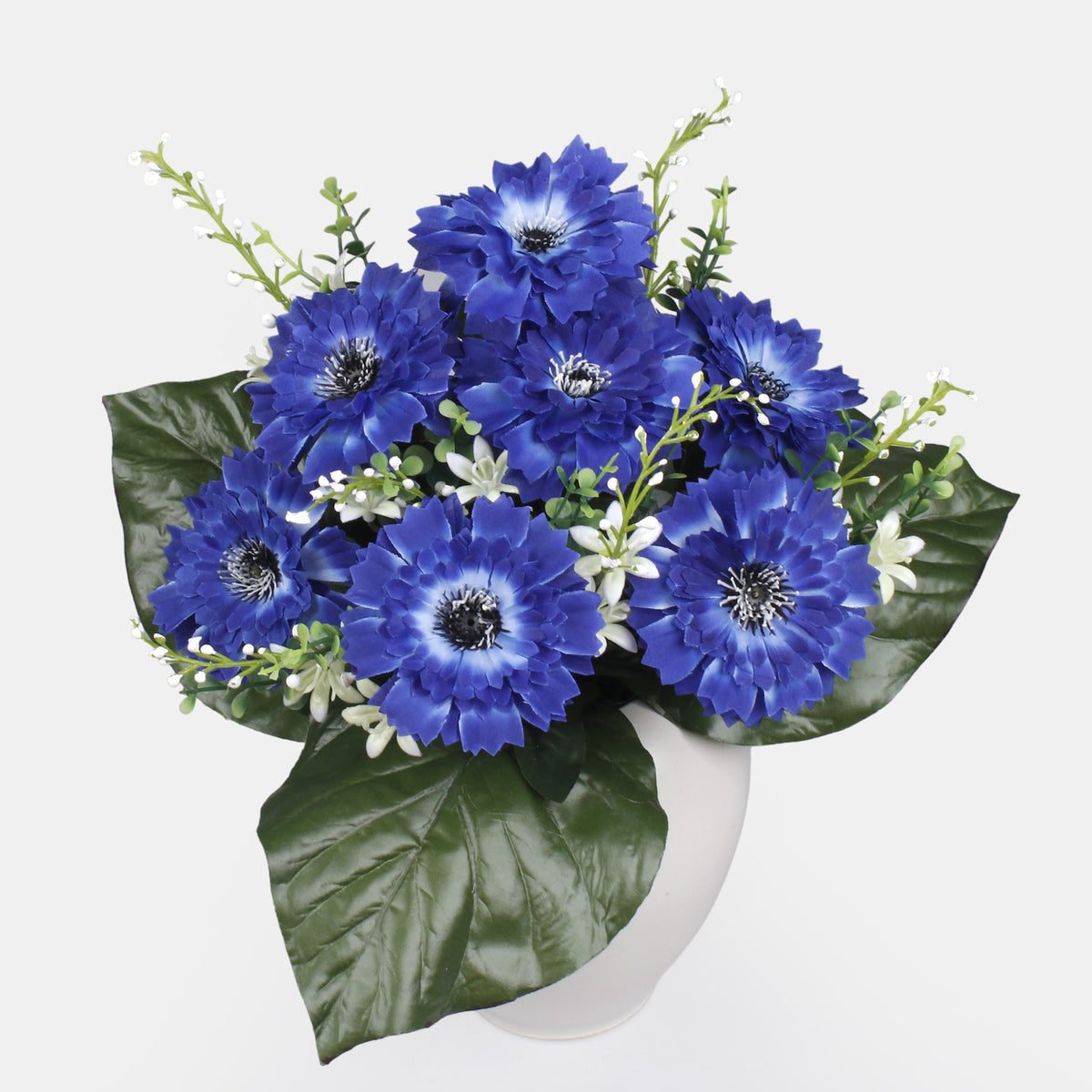 Sininen ruiskaunokki – tekokukkakimppu, 37 cm