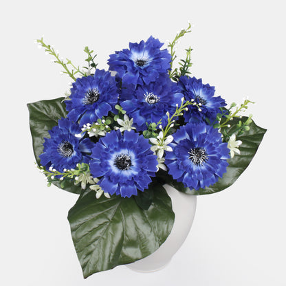 Sininen ruiskaunokki – tekokukkakimppu, 37 cm