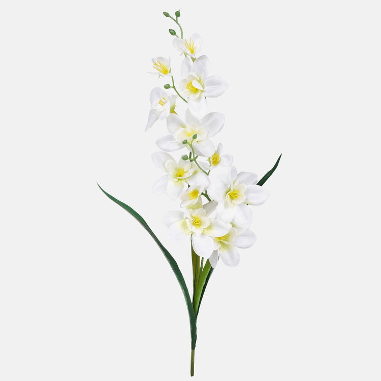 Satiini orkidea tekokukka valkoinen - Tekokukat.fi