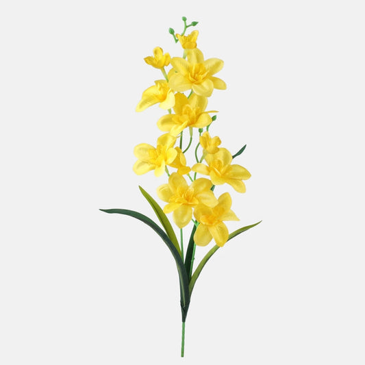 Satiini orkidea tekokukka keltainen - Tekokukat.fi