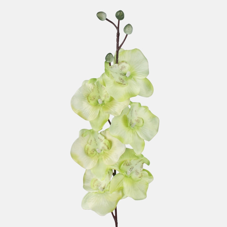 Satiini orkidea tekokukka vaaleanvihreä - Tekokukat.fi