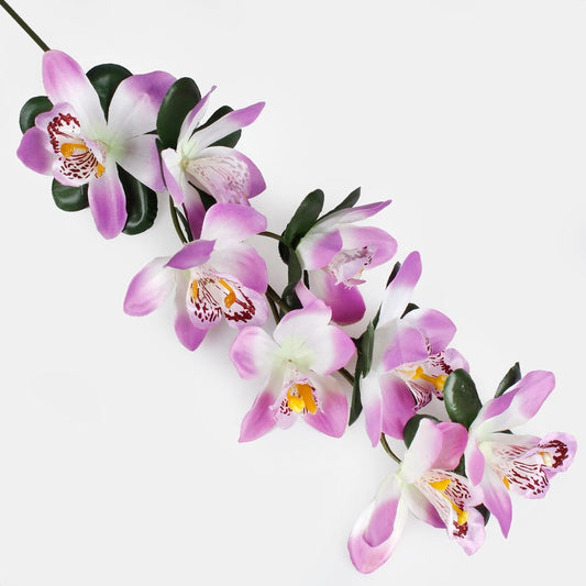 Orkidea tekokukka valkoinen/lila - Tekokukat.fi