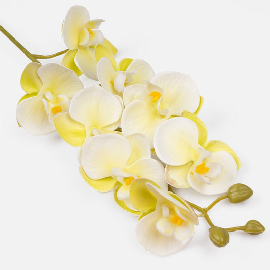 Orkidea tekokukka kerma/keltainen - Tekokukat.fi