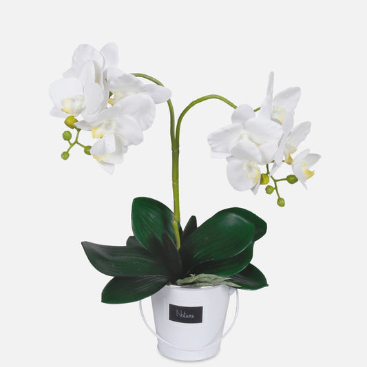 Orkidea tekokukka kerma/keltainen - Tekokukat.fi