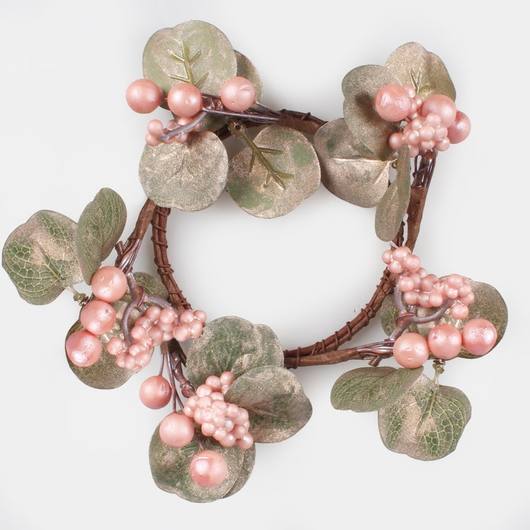 Kynttilän keskiosa, jossa eukalyptus Vaaleanpunainen - Tekokukat.fi