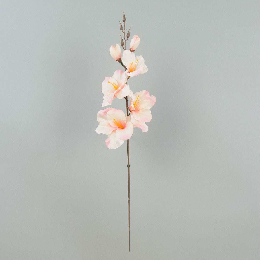 Syksyinen/kerma/vaaleanpunainen gladiolus – tekokukka, satiini, 12 kpl