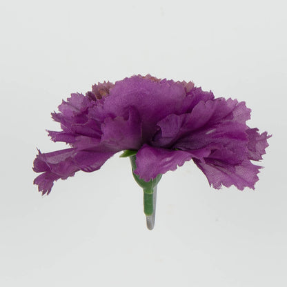 Syksyinen tumma violetti tekoneilikan kukkapää, 6 cm, 12 kpl