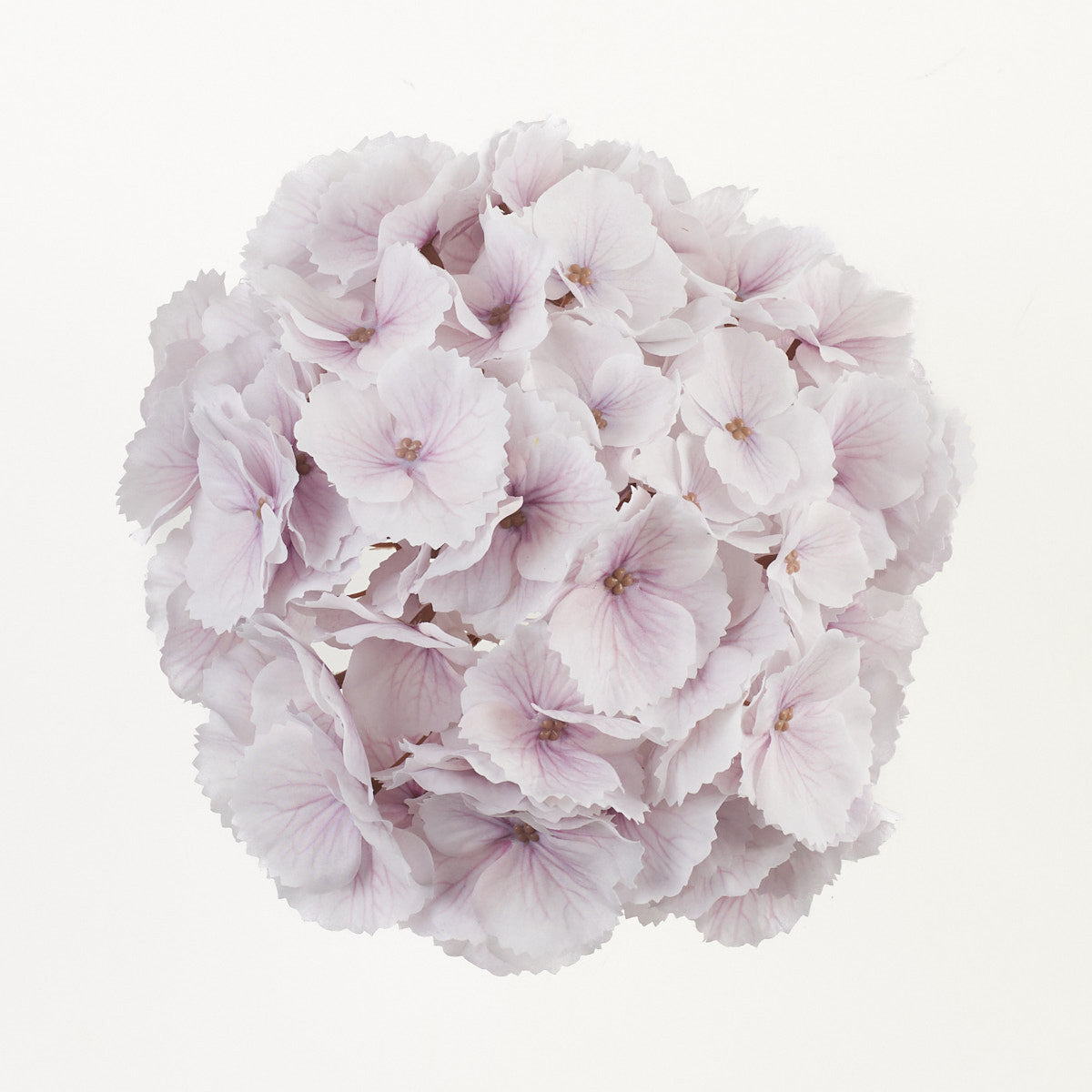Syksyinen vaalea violetti tekohortensian kukkapää, 21 cm