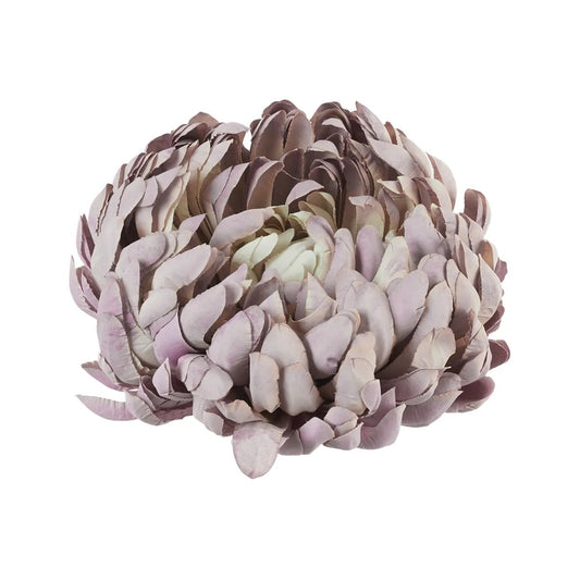 Syksyinen vaalea violetti tekokrysanteemin kukkapää, 19 cm