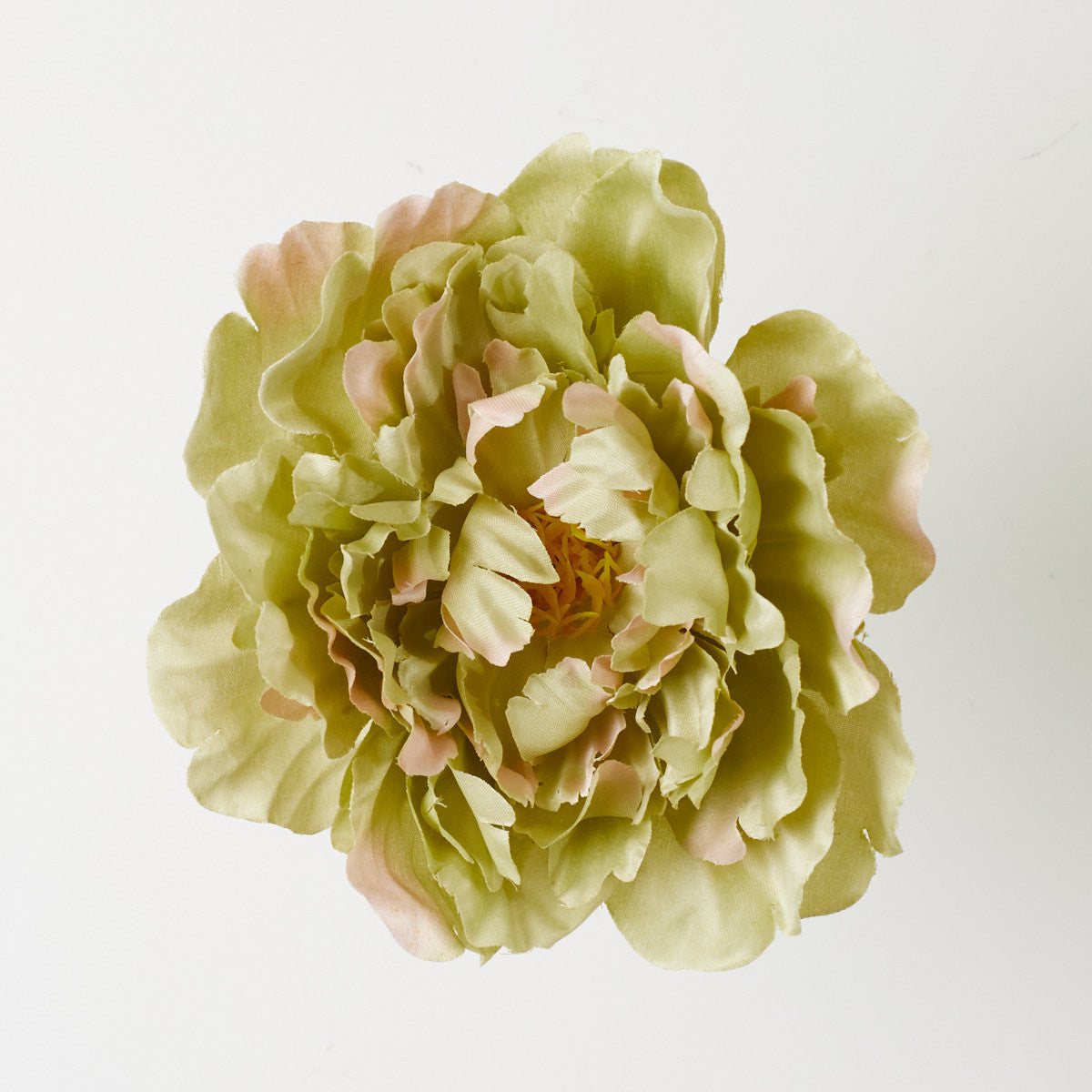 Syksyinen vihreä tekopionin kukkapää, satiini, 5 cm, 12 kpl