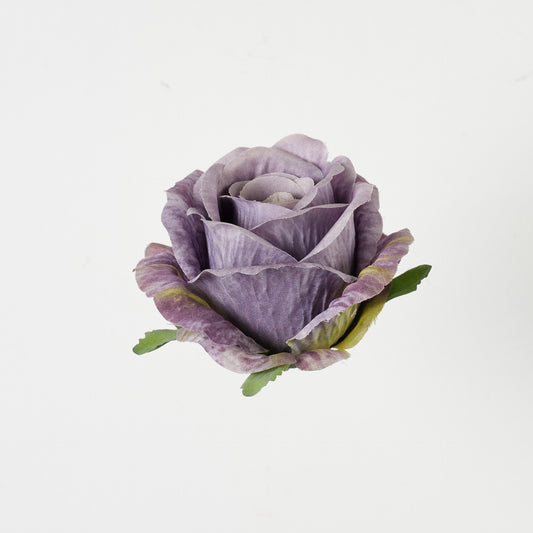 Syksyinen violetti tekoruusun kukkapää, 7 cm