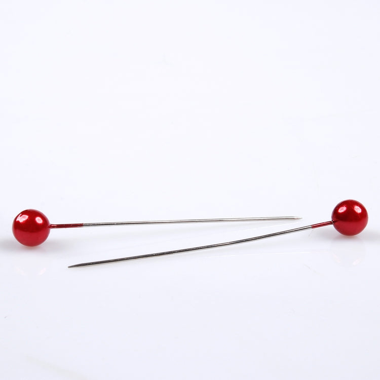 Pearl pin x 96 kpl Punainen - Tekokukat.fi