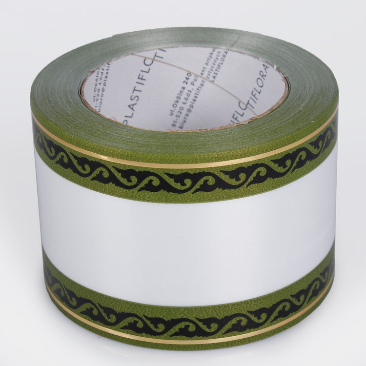 Nauhanauha 8 cm/50 yd Valkoinen/vihreä/musta - Tekokukat.fi