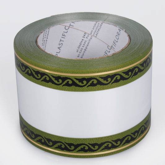 Nauhanauha 8 cm/50 yd Valkoinen/vihreä/musta - Tekokukat.fi