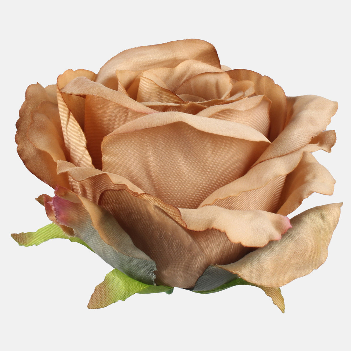 Tumma beige tekoruusun kukkapää, 12 cm