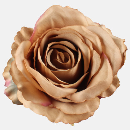 Tumma beige tekoruusun kukkapää, 12 cm
