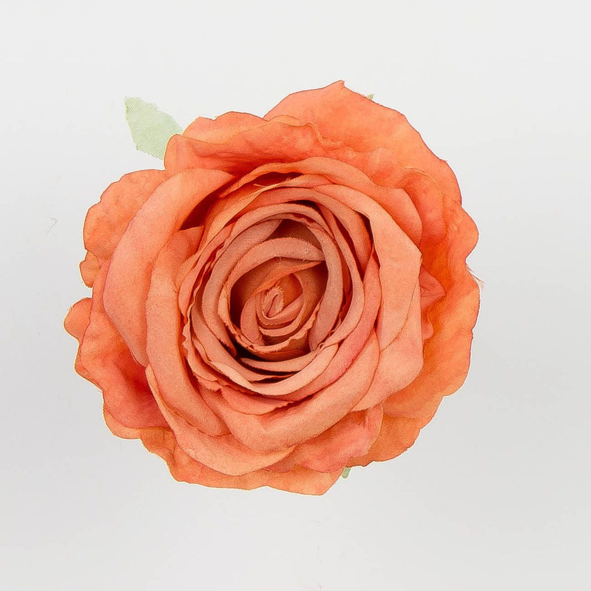 Tumma oranssi tekoruusun kukkapää, 9 cm