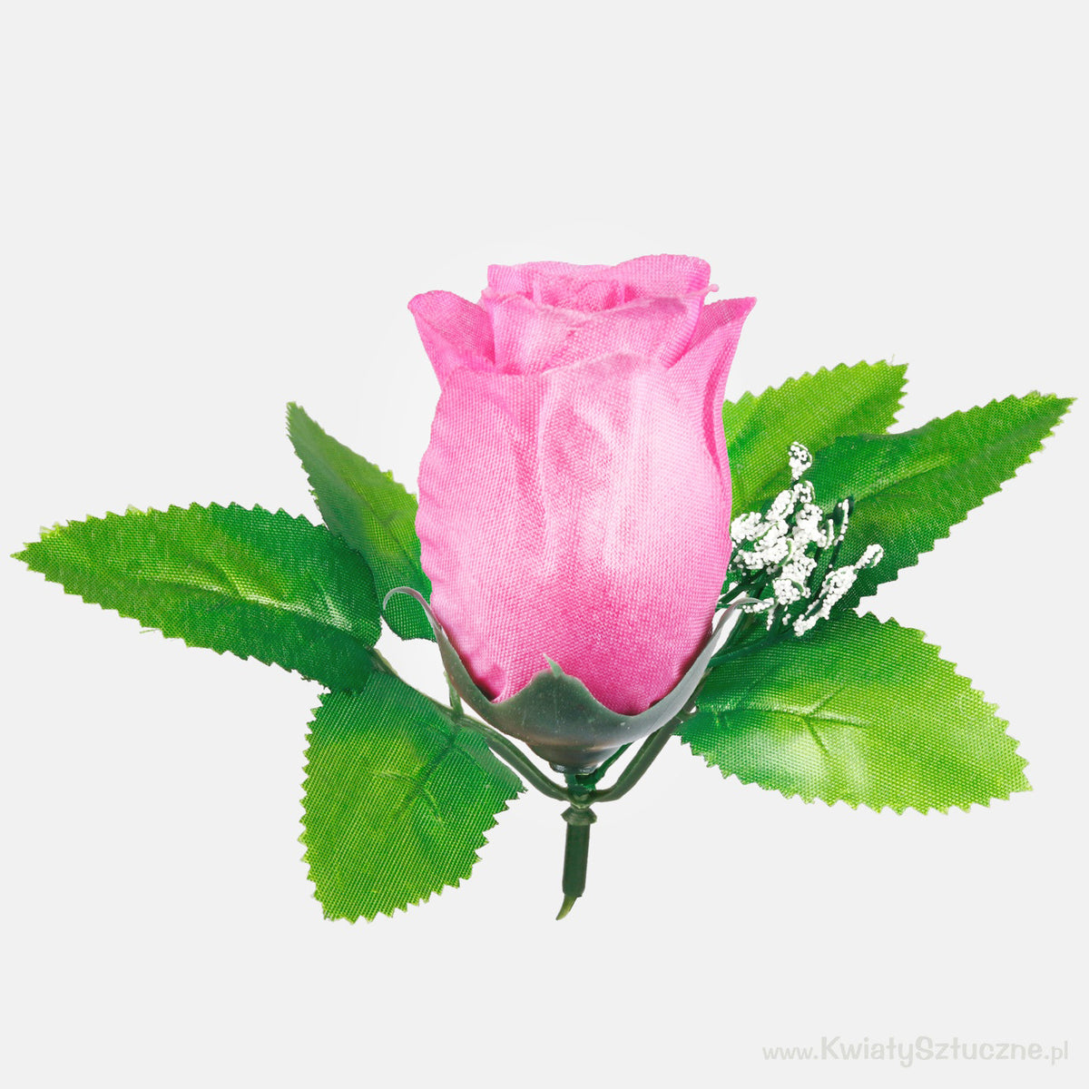 Tumma vaaleanpunainen tekoruusun kukkapää, 6 cm