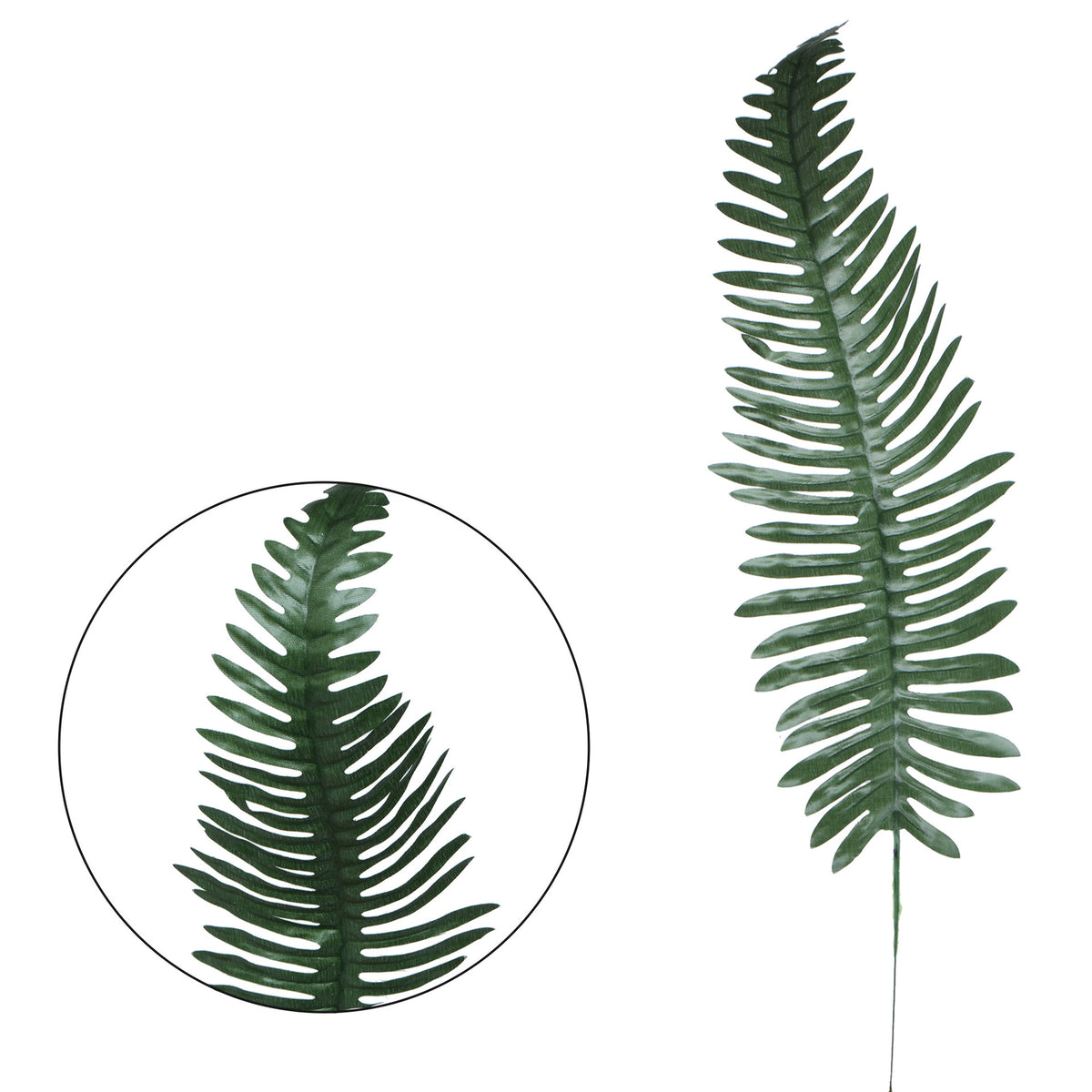 Tumma vihreä saniainen – tekolehti, 52 cm