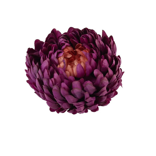 Tumma violetti tekokrysanteemin kukkapää, 14 cm