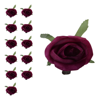 Tumma violetti tekoruusun kukkapää, 4 cm