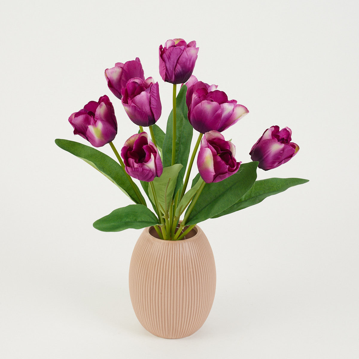 Tumma/violetti/vihreä tekotulppaanin kimppu, 44 cm