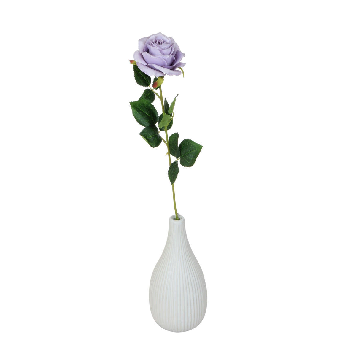 Vaalea harmaa tekoruusun kukkavarsi, 63 cm