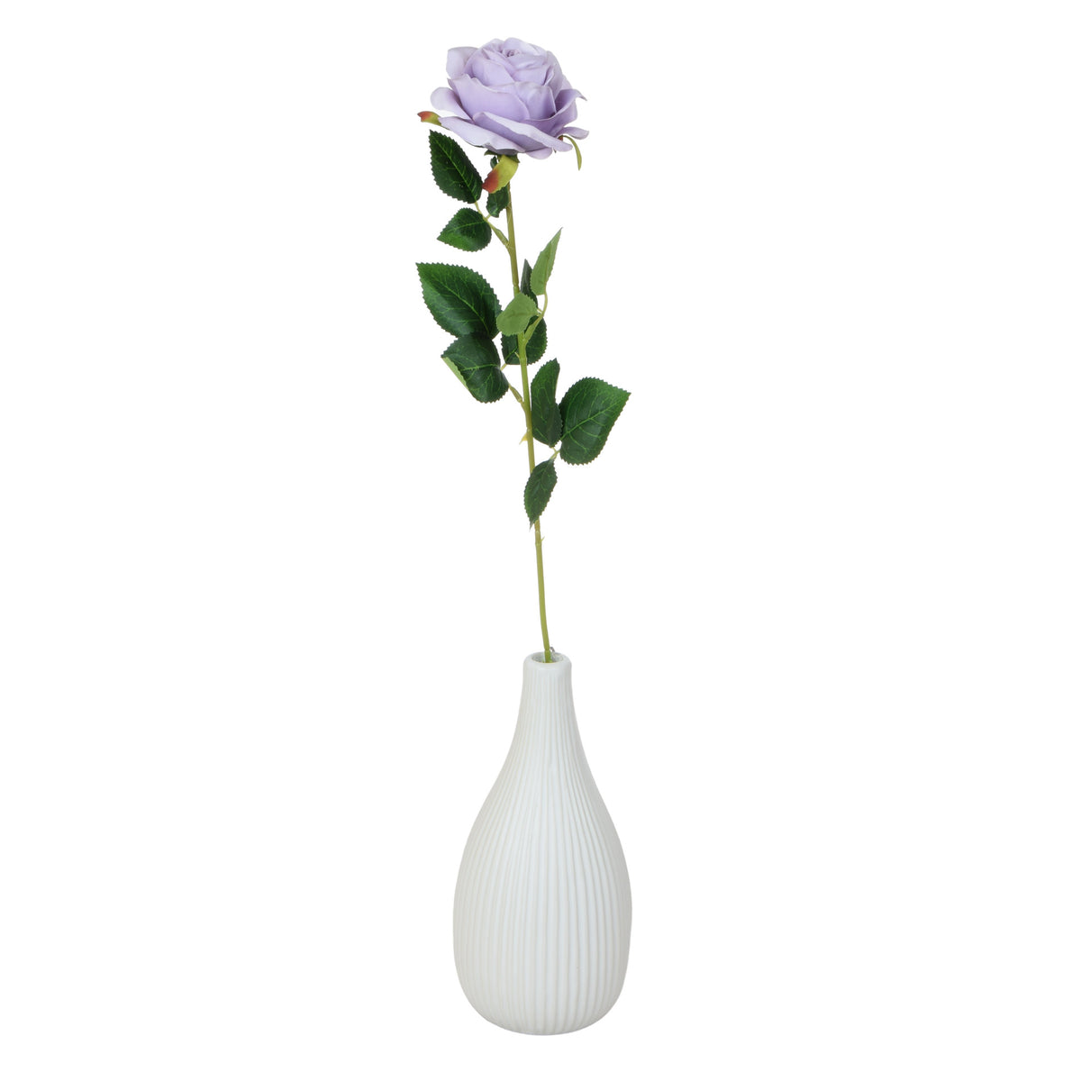 Vaalea harmaa tekoruusun kukkavarsi, 63 cm