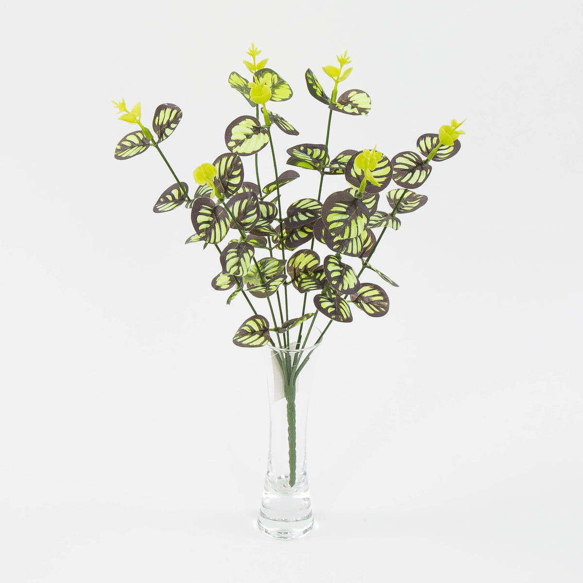 Vaalea/tumma/vihreä eukalyptus – tekokukkakimppu, 33 cm
